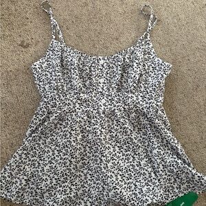SHEIN Black and White Floral Camisole